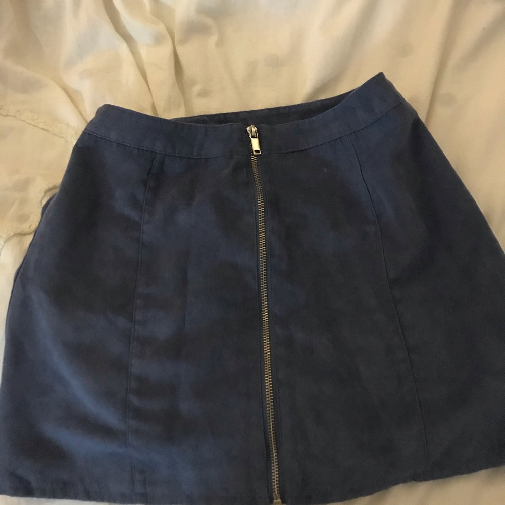 Blue Suede Mini Skirt